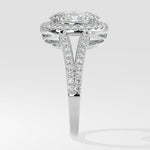 1.5 ct Oval Halo Split Shank Ring - House Of Quadri