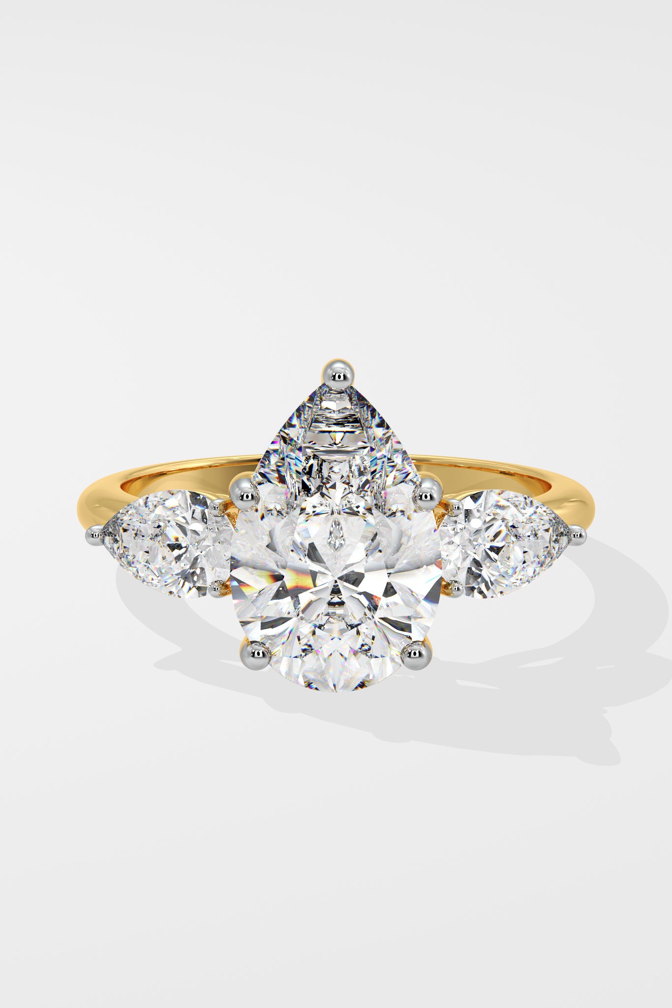 2 ct Pear Three Stone Ring - House Of Quadri