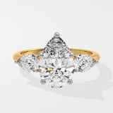 3 ct Pear Three Stone Ring