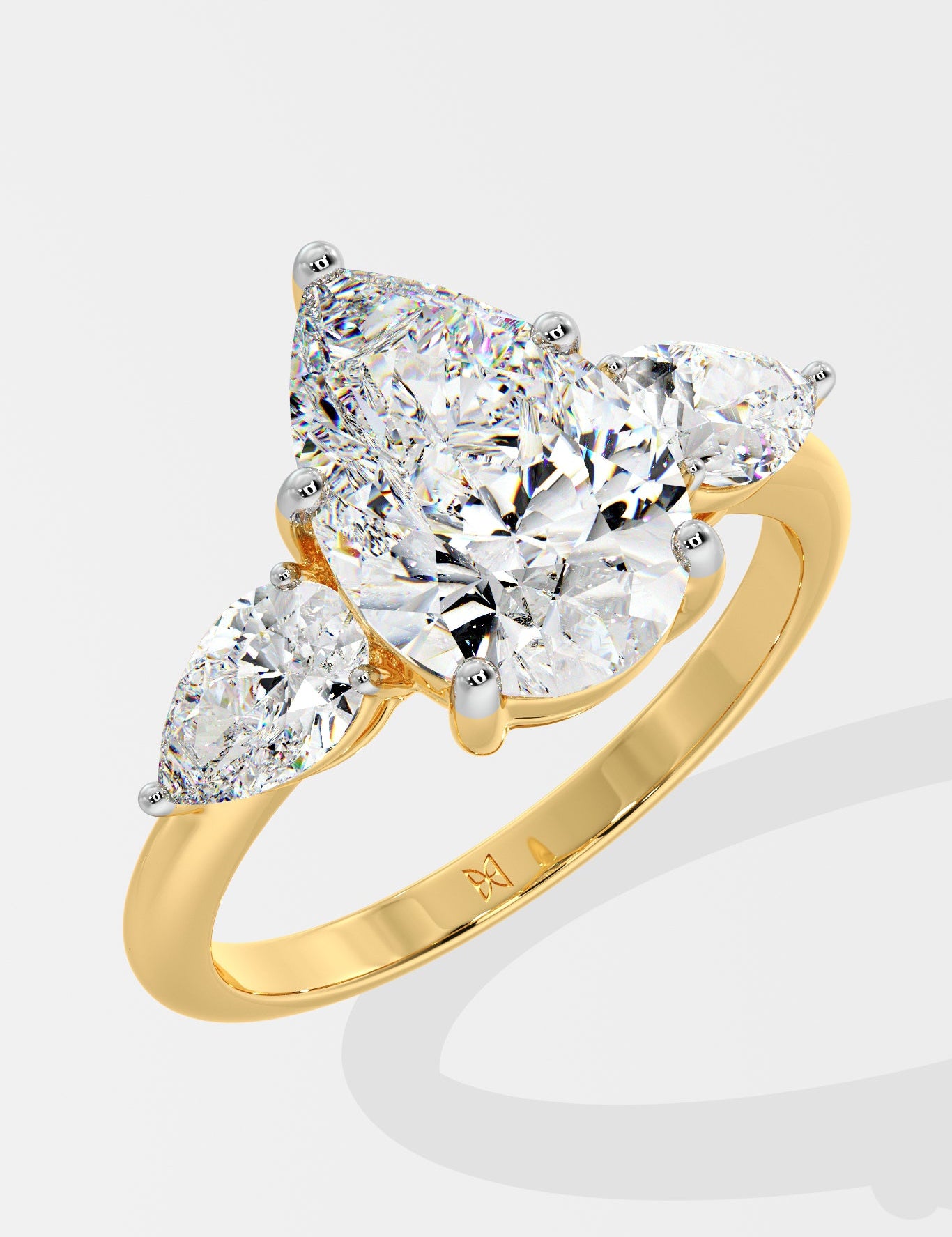 2 ct Pear Three Stone Ring - House Of Quadri
