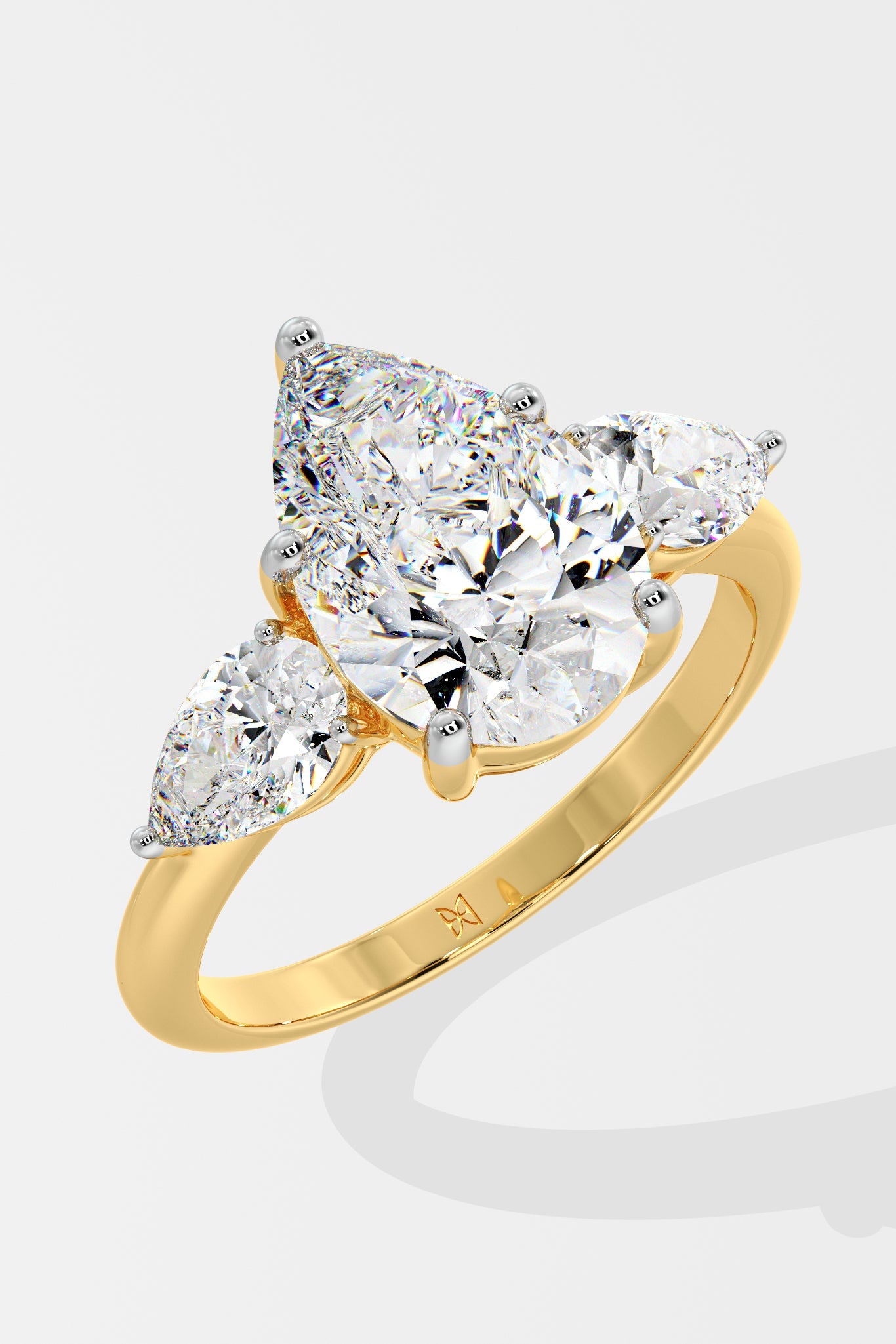 2 ct Pear Three Stone Ring - House Of Quadri