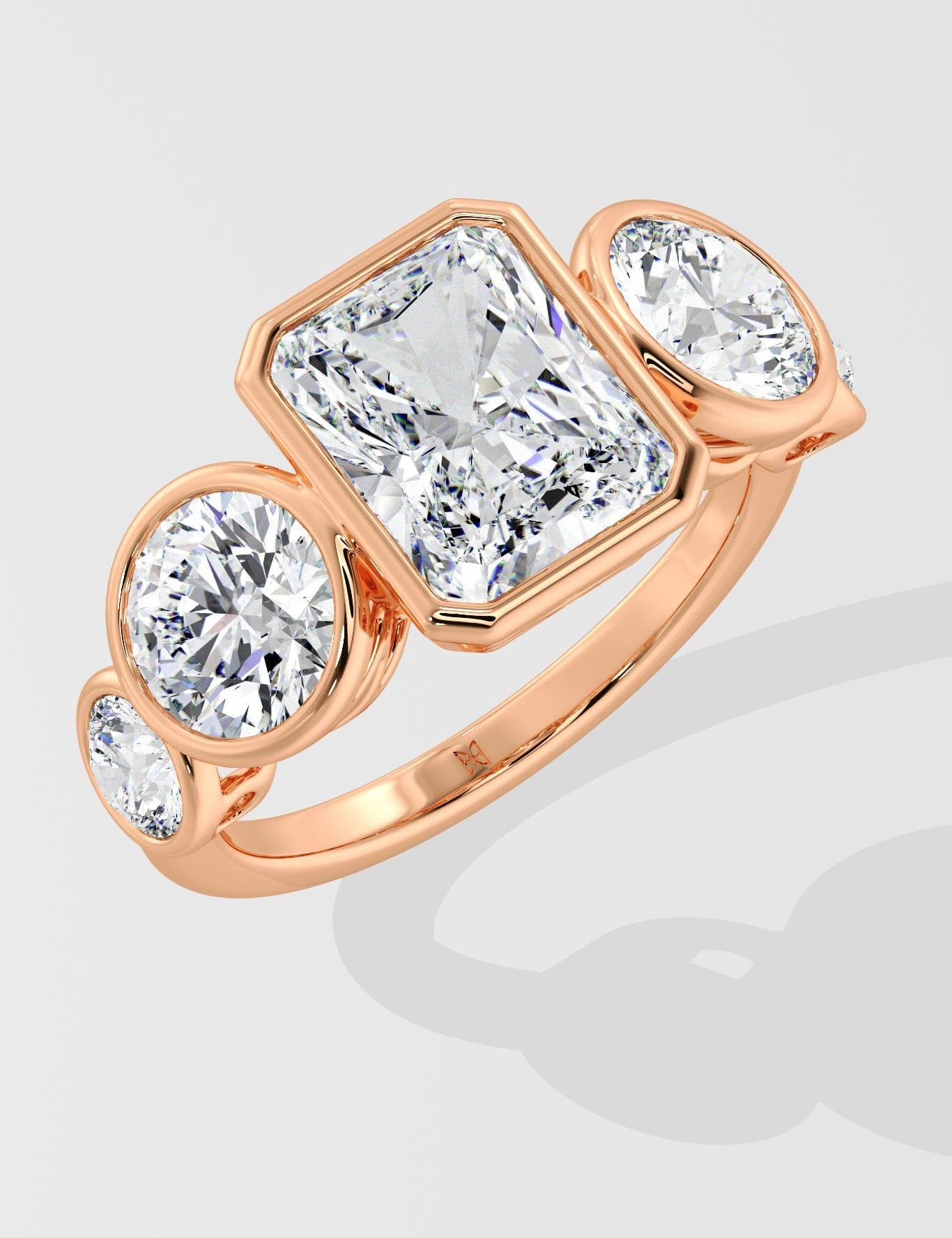 3 ct Radiant Quinary Diamond Ring