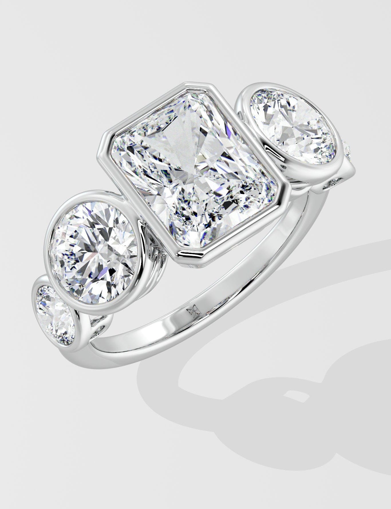 3 ct Radiant Quinary Diamond Ring
