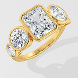 3 ct Radiant Quinary Diamond Ring
