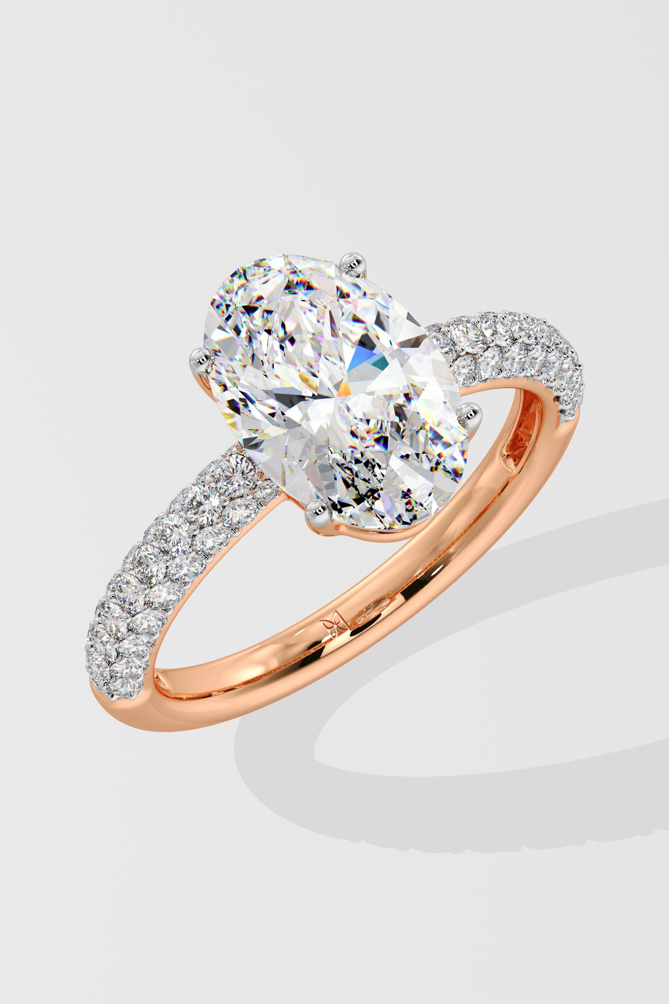 1.5 ct Oval Dome Pave Ring - House Of Quadri