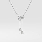 2 Stone Solitaire Necklace With Drops