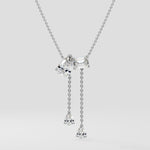 2 Stone Solitaire Necklace With Drops - House Of Quadri