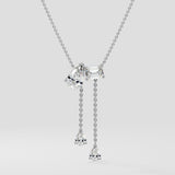 2 Stone Solitaire Necklace With Drops - House Of Quadri