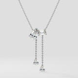 2 Stone Solitaire Necklace With Drops