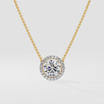 1 ct Halo Solitaire Necklace - House Of Quadri