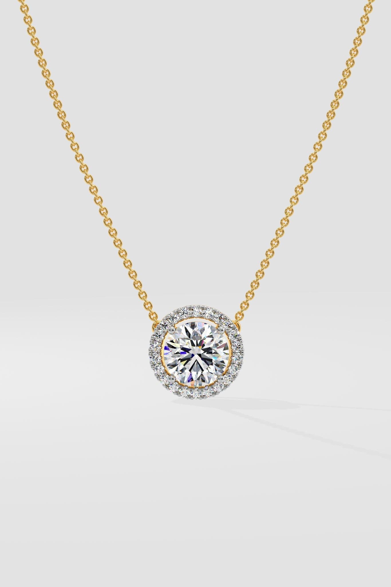 1 ct Halo Solitaire Necklace - House Of Quadri