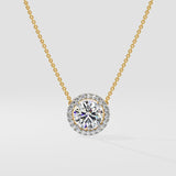 1 ct Halo Solitaire Necklace