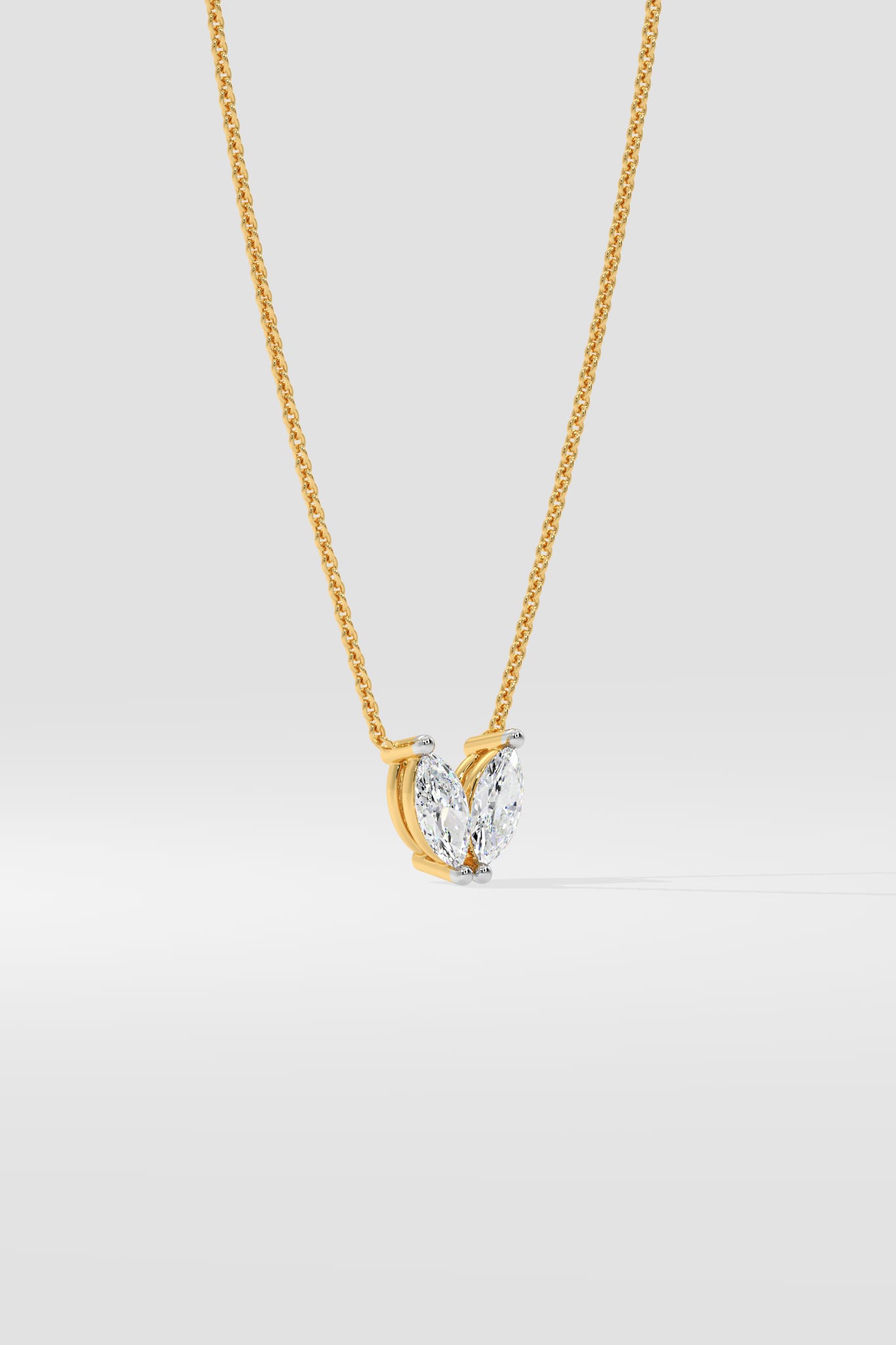 Marquise Heart Duo Necklace - House of Quadri