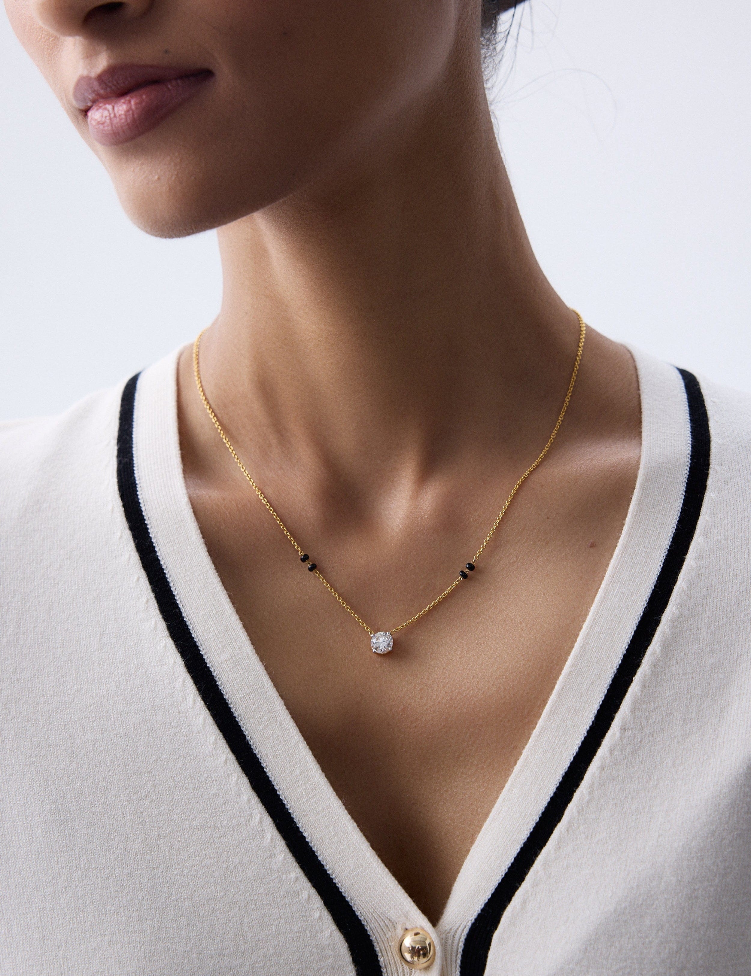 1 ct Solitaire Mangalsutra - House Of Quadri