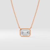 1 ct East West Emerald Necklace - House of Quadri