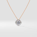 1.5 ct Cushion Halo Pendant - House of Quadri