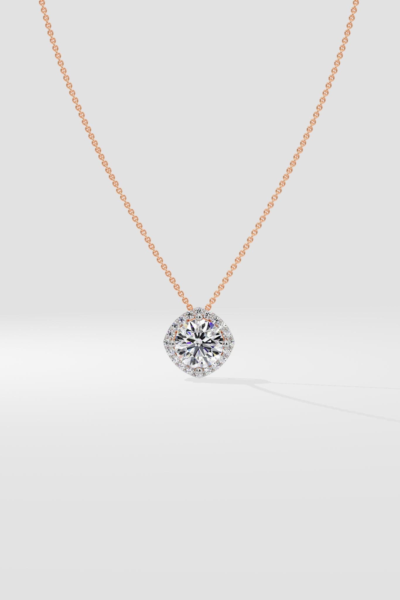 1.5 ct Cushion Halo Pendant - House of Quadri