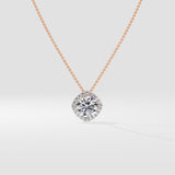1.5 Ct Cushion Halo Pendant