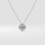 1.5 ct Cushion Halo Pendant - House of Quadri