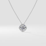 1.5 Ct Cushion Halo Pendant