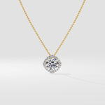 1.5 ct Cushion Halo Pendant - House of Quadri