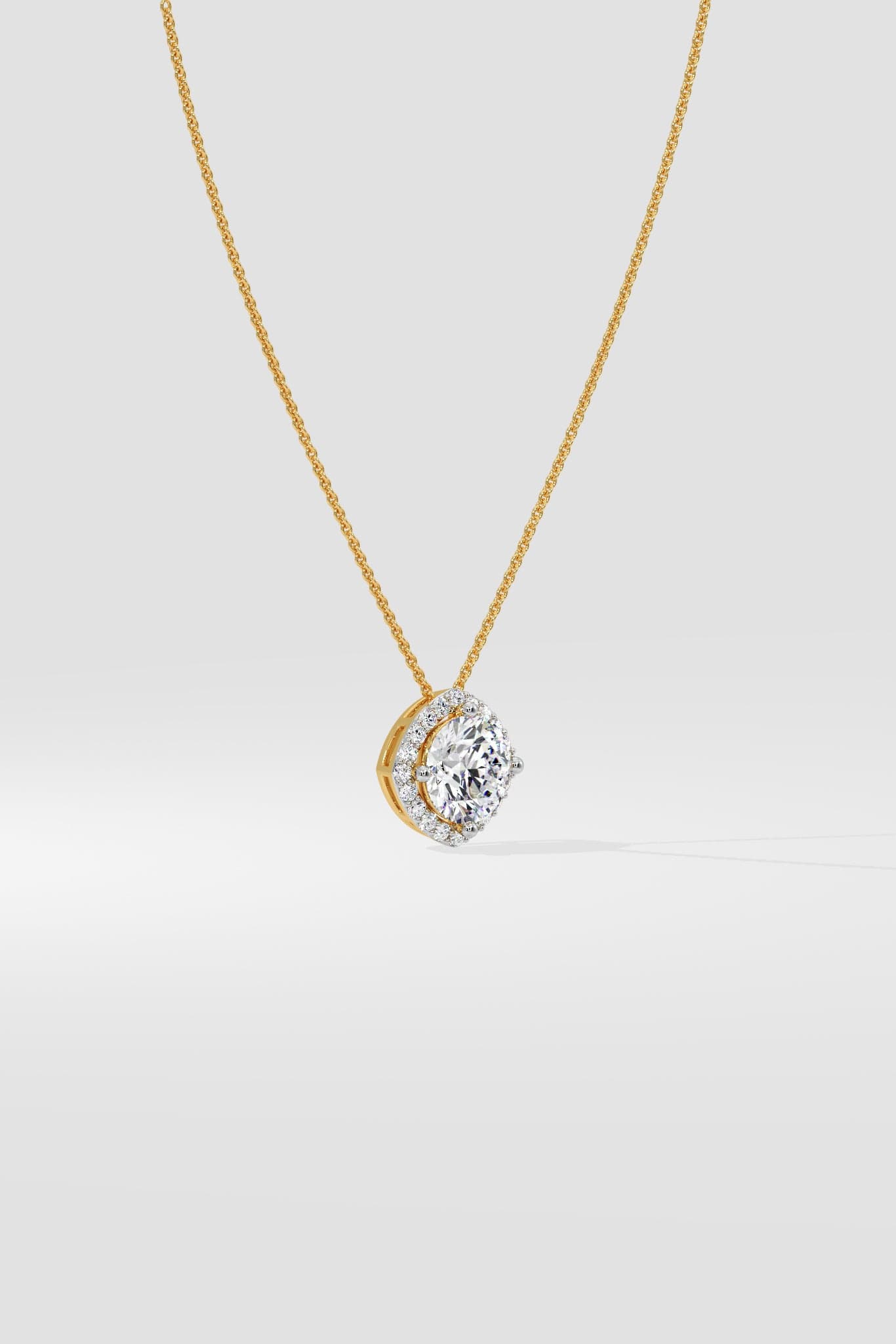1.5 ct Cushion Halo Pendant - House of Quadri