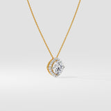 1.5 Ct Cushion Halo Pendant