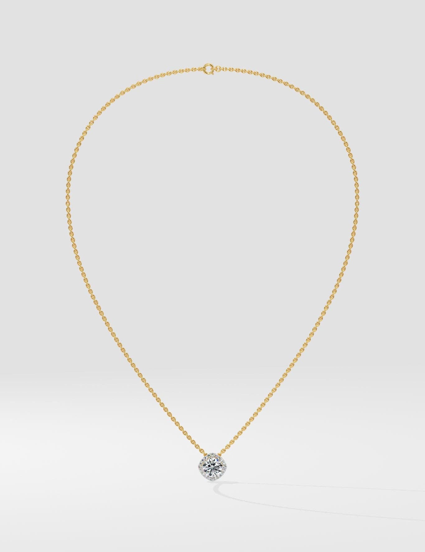 1.5 ct Cushion Halo Pendant - House of Quadri