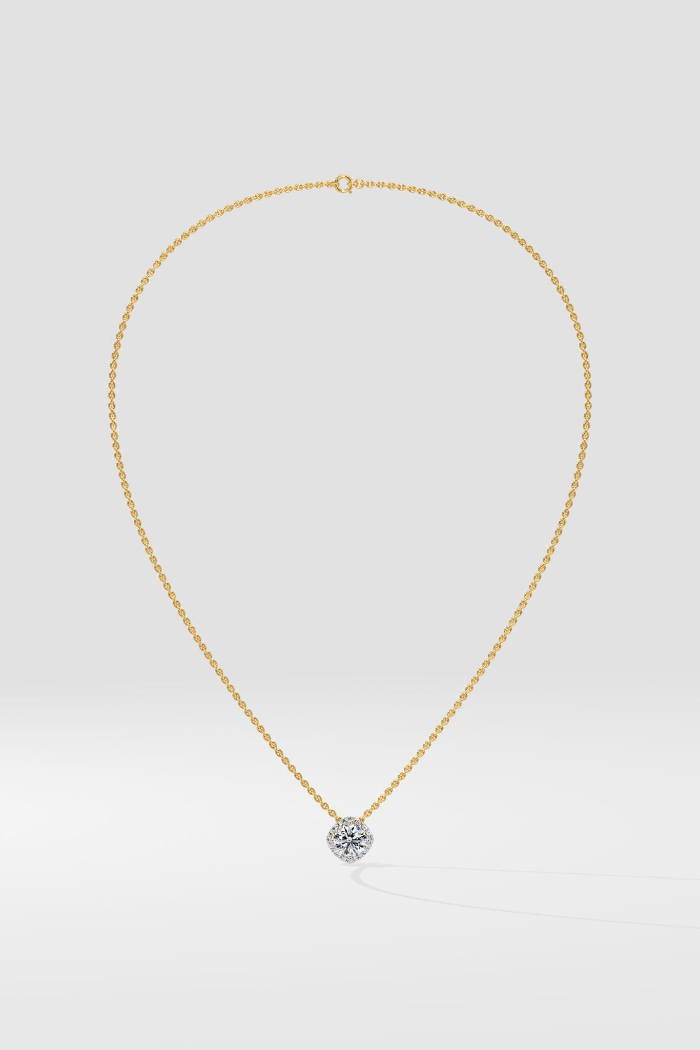 1.5 ct Cushion Halo Pendant - House of Quadri