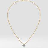 1.5 Ct Cushion Halo Pendant
