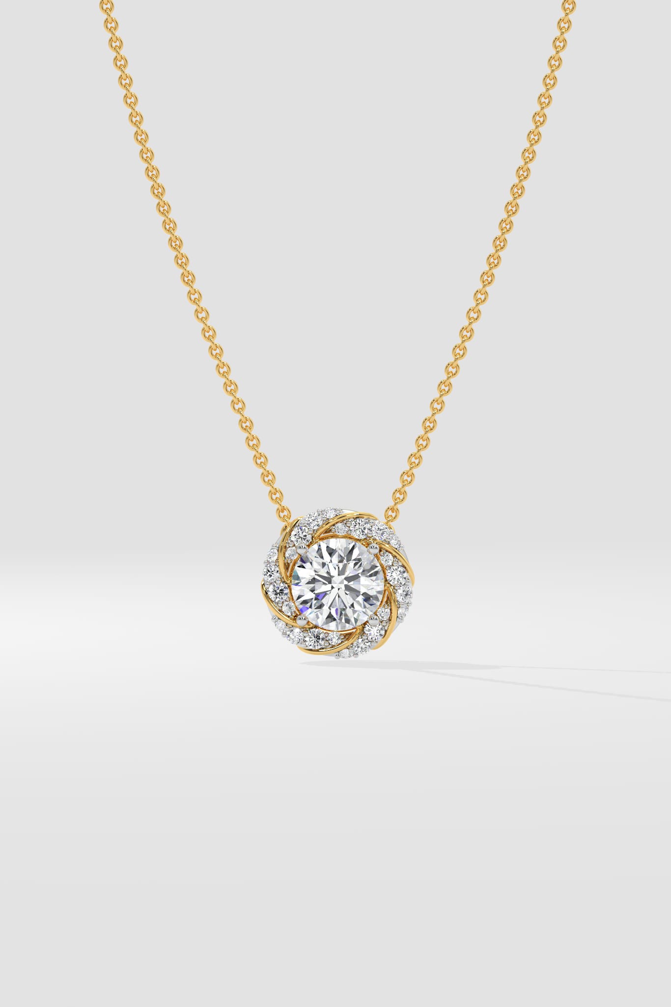 Swirl Solitaire Necklace - House of Quadri