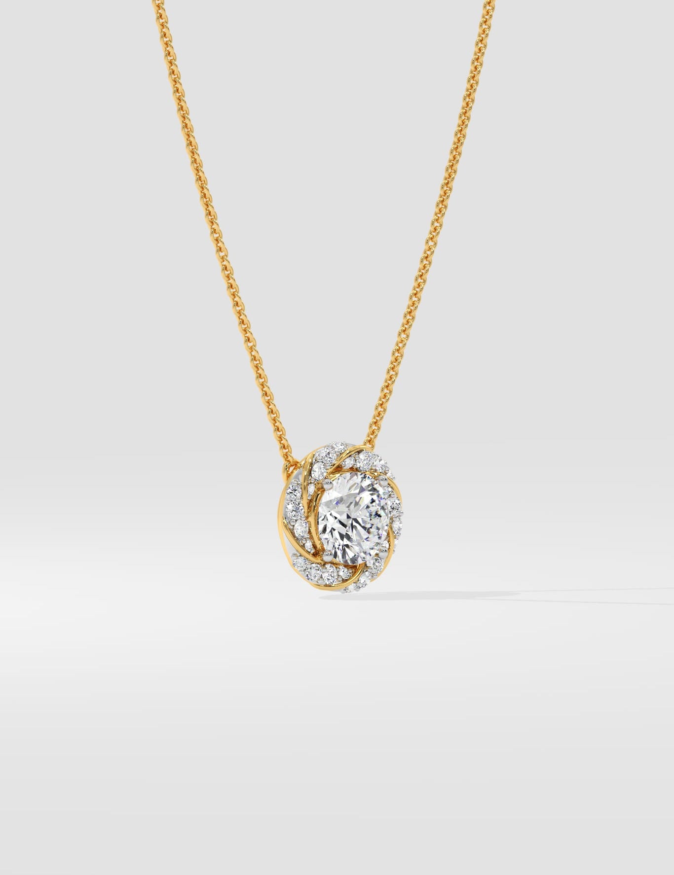 Swirl Solitaire Necklace - House of Quadri