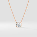 0.75 Ct Asscher Bezel Necklace - House of Quadri