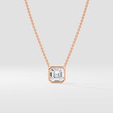 0.75 Ct Asscher Bezel Necklace - House of Quadri