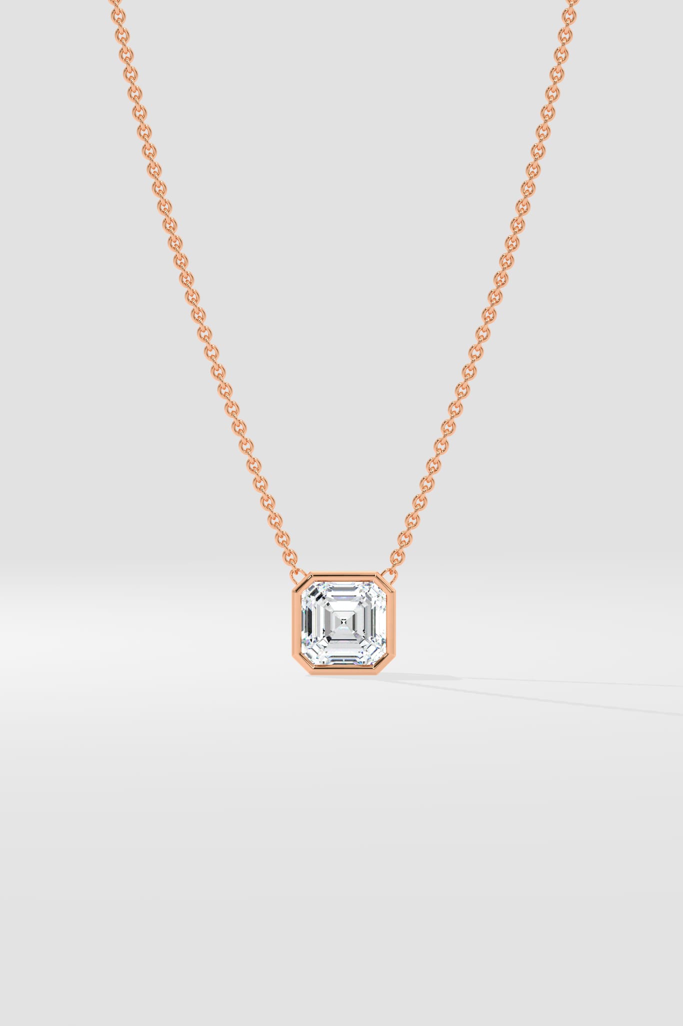 0.75 Ct Asscher Bezel Necklace - House of Quadri