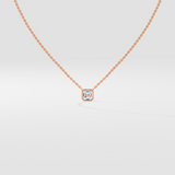 0.75 Ct Asscher Bezel Necklace
