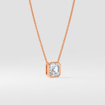 0.75 Ct Asscher Bezel Necklace - House of Quadri