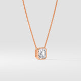 0.75 Ct Asscher Bezel Necklace - House of Quadri