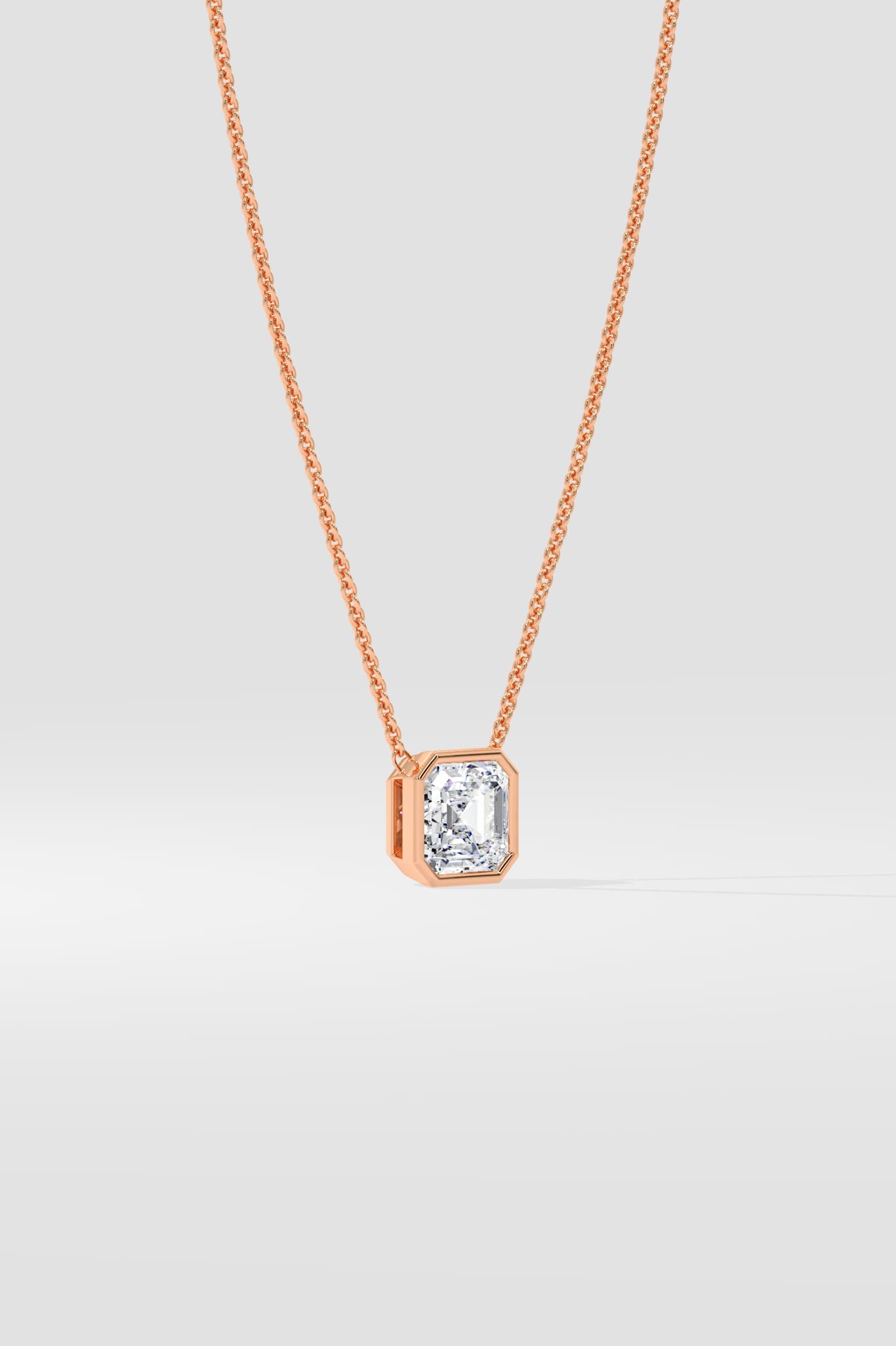 0.75 Ct Asscher Bezel Necklace - House of Quadri