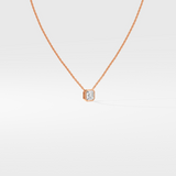 0.75 Ct Asscher Bezel Necklace