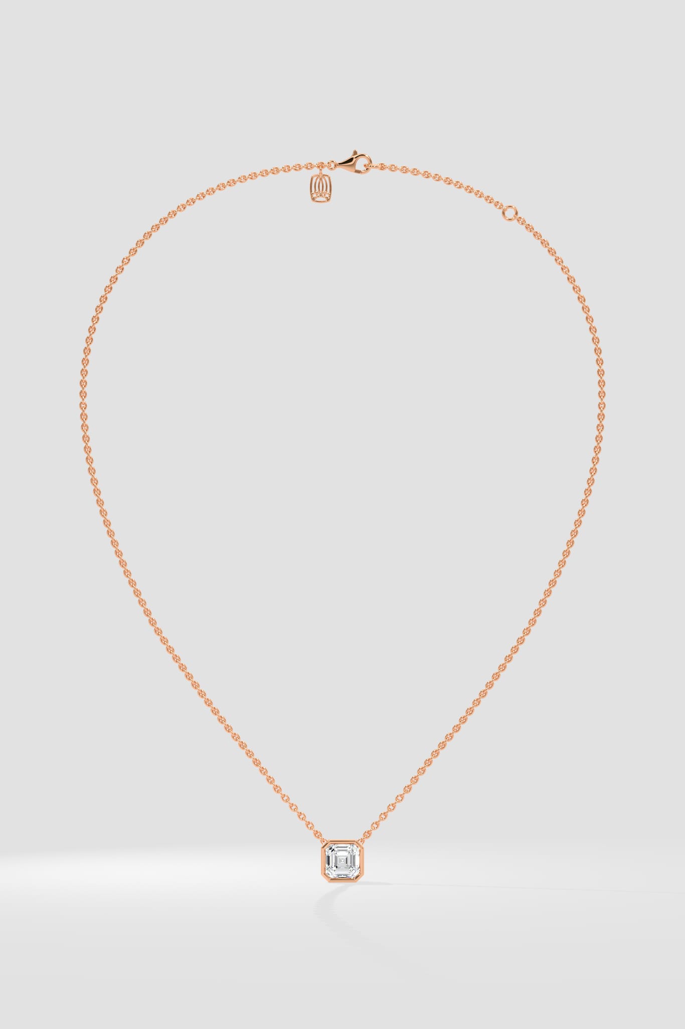 0.75 Ct Asscher Bezel Necklace - House of Quadri