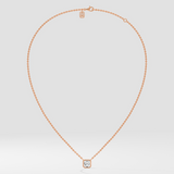 0.75 Ct Asscher Bezel Necklace