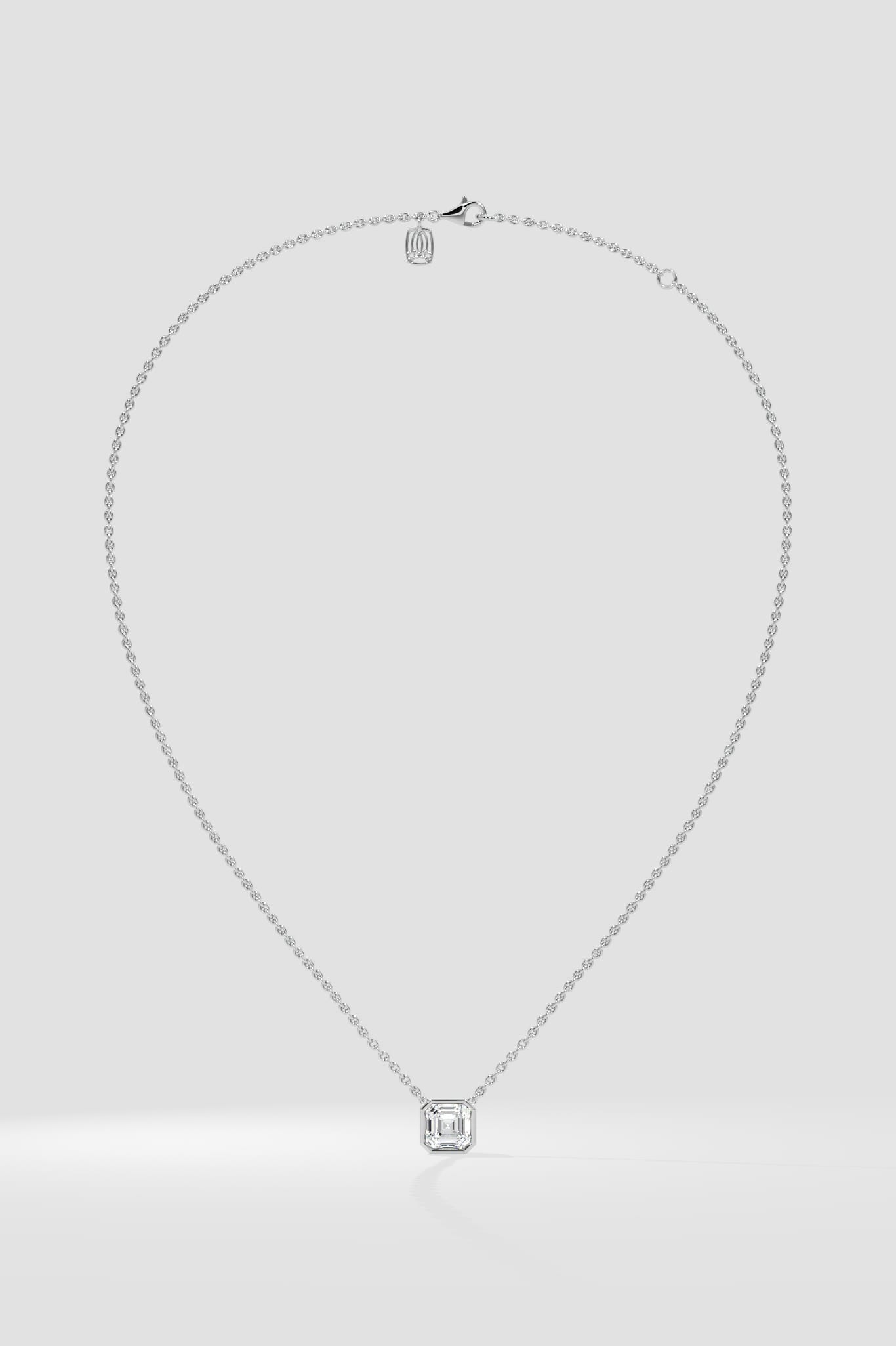 0.75 Ct Asscher Bezel Necklace - House of Quadri