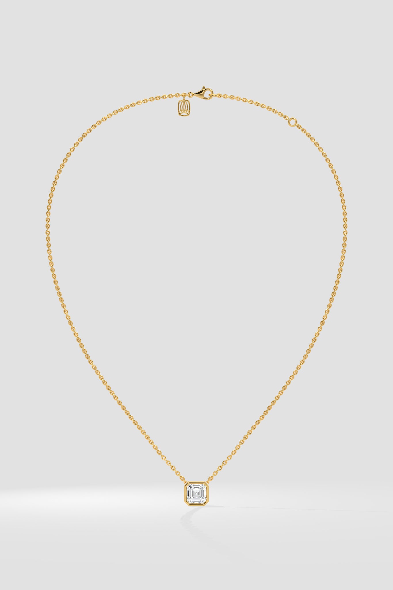 0.75 Ct Asscher Bezel Necklace - House of Quadri
