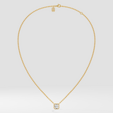 0.75 Ct Asscher Bezel Necklace