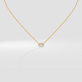 0.75 Ct Oval Bezel Necklace