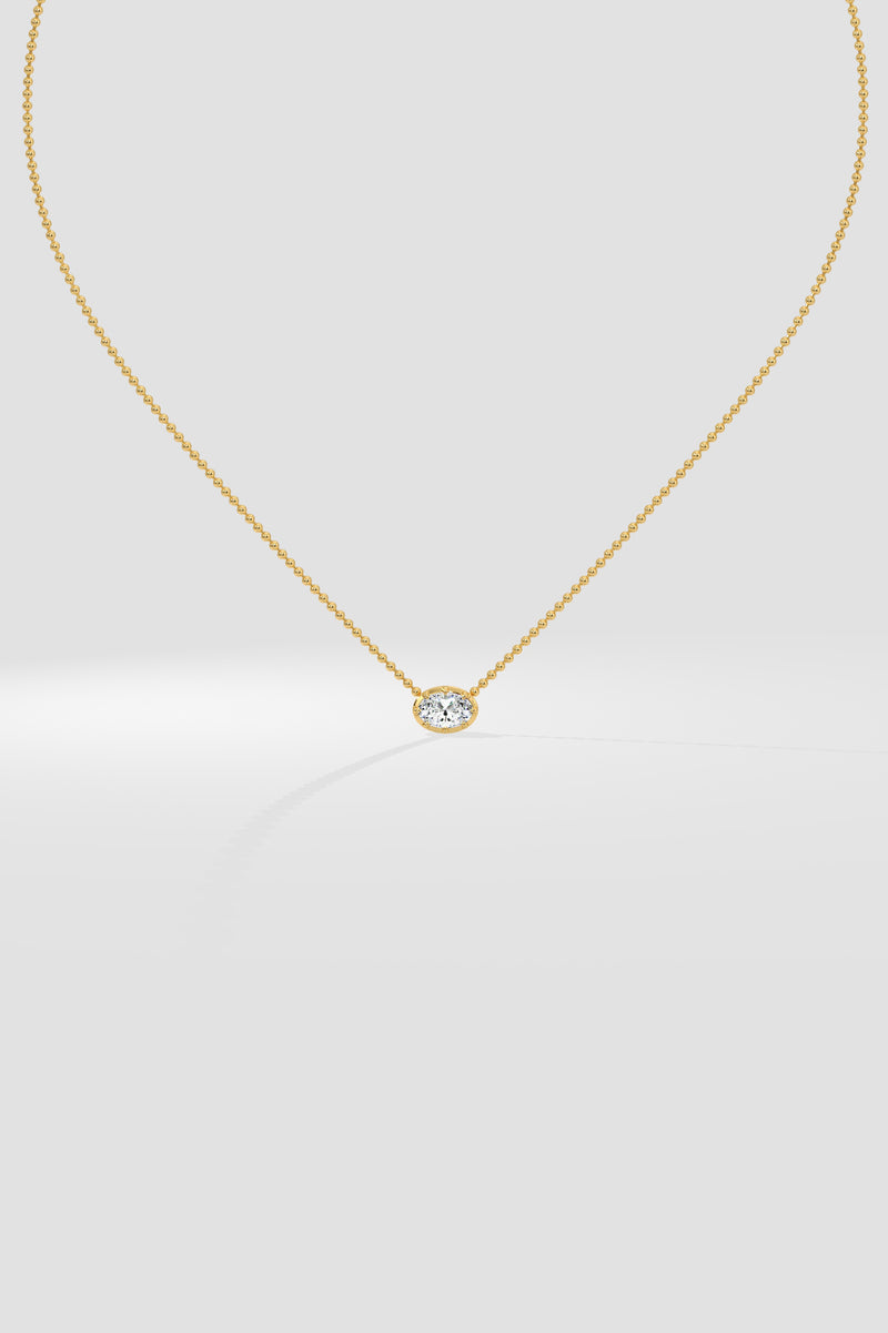 0.75 Ct Oval Bezel Necklace