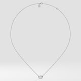 0.75 Ct Oval Bezel Necklace