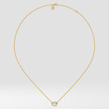 0.75 Ct Oval Bezel Necklace