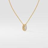 0.50 Ct Moval Halo Necklace